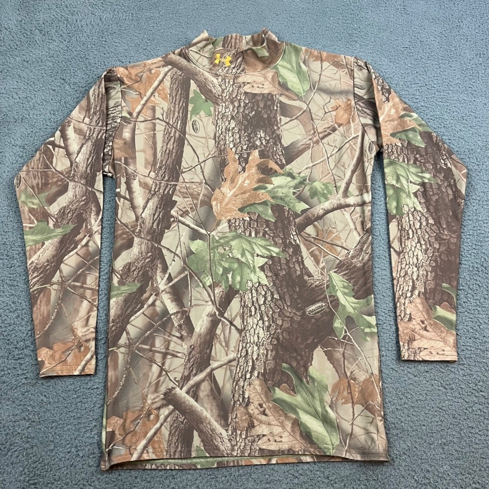 Under Armour Shirt Mens M Mossy Oak Camo Thermal Base Layer